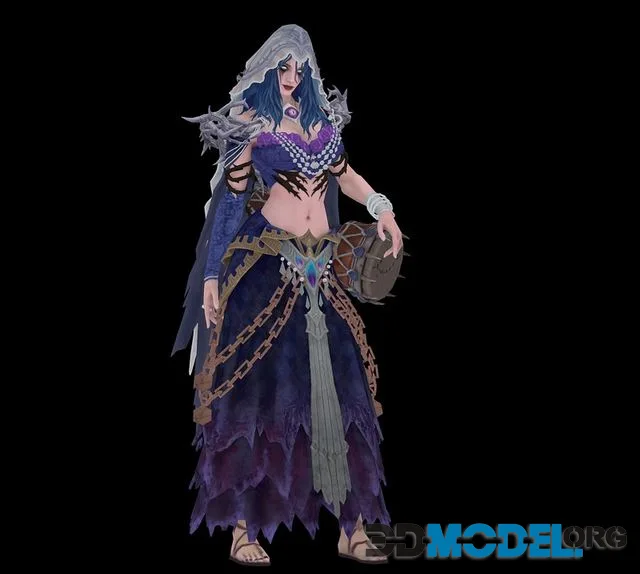 Rose priestess Low-poly (PBR)