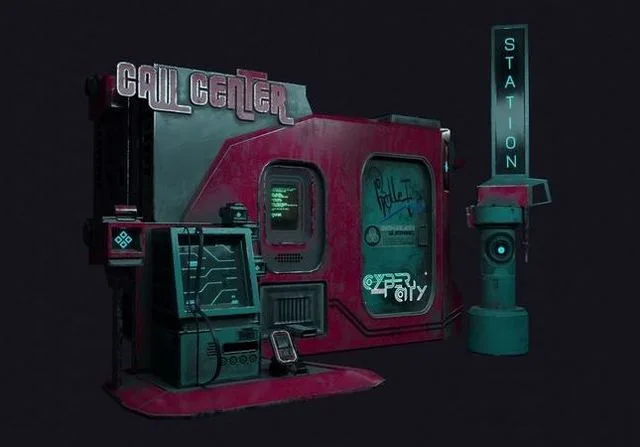 Sci-fi Call Center Low-poly (PBR)