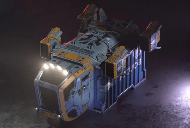 Sci-fi Cargo Truck Low-poly (PBR)