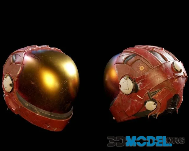 Sci-Fi Helmet Low-poly (PBR)