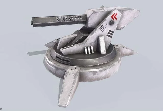 Scifi advance turret Low-poly (PBR)