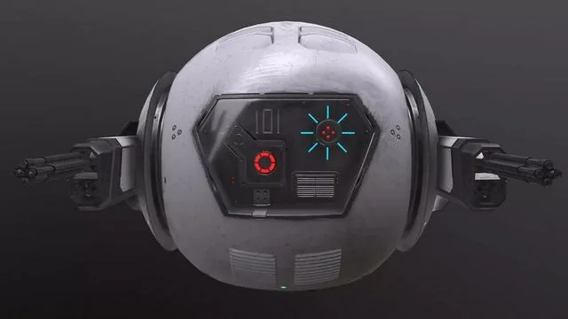 Scifi drone Low-poly (PBR)