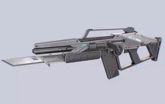 Scifi rifle Low-poly (PBR)