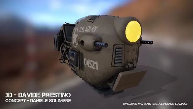 Scifi US Army 04521 Bike Low-poly (PBR)