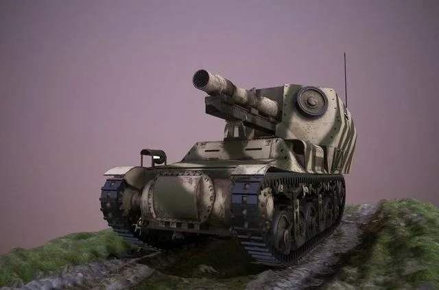 SdKfz 135 Geschutzwagen Lorraine Schlepper Low-poly (PBR)