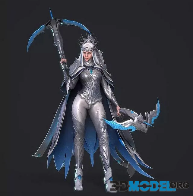 Senior female crossbowler Low-poly (PBR)