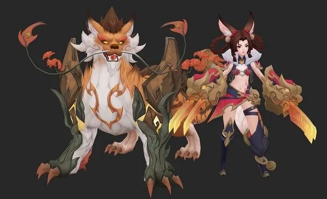 Shanhaijing fox demon Low-poly (PBR)