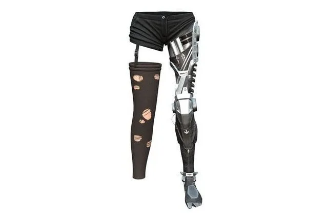 Shorts w Robotic Leg and Stockings Low-poly (PBR)