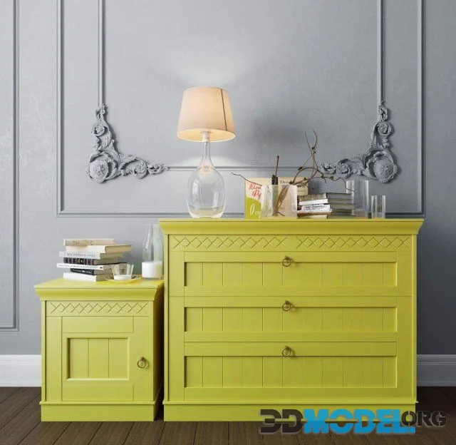 Sideboard with decor set