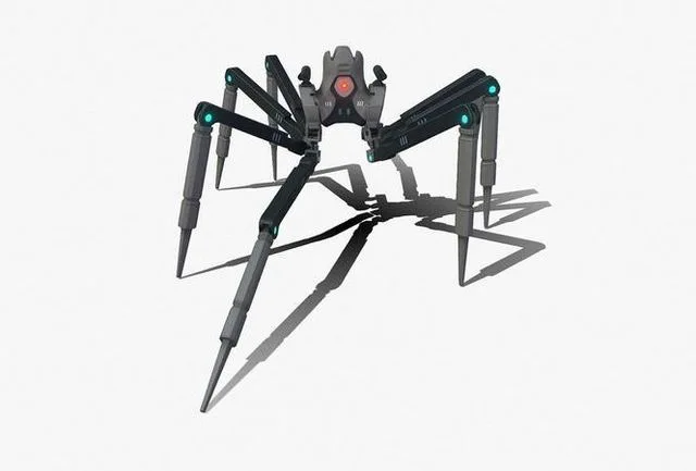 Spider bot v3 rigged and animated Low-poly (PBR)