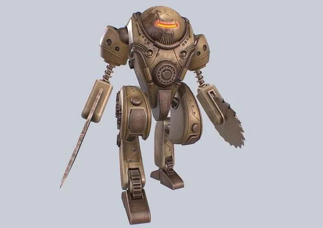 Steampunk mech Low-poly (PBR)
