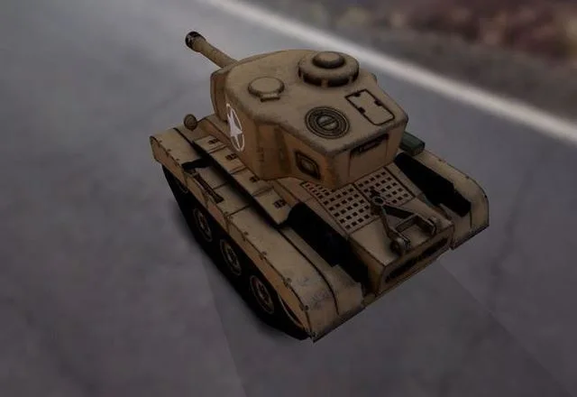 Stylized cartoon tank Low-poly (PBR)