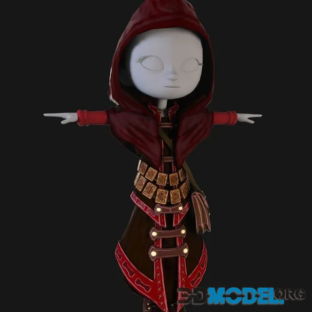Stylized Monk 3D Low-poly (PBR)