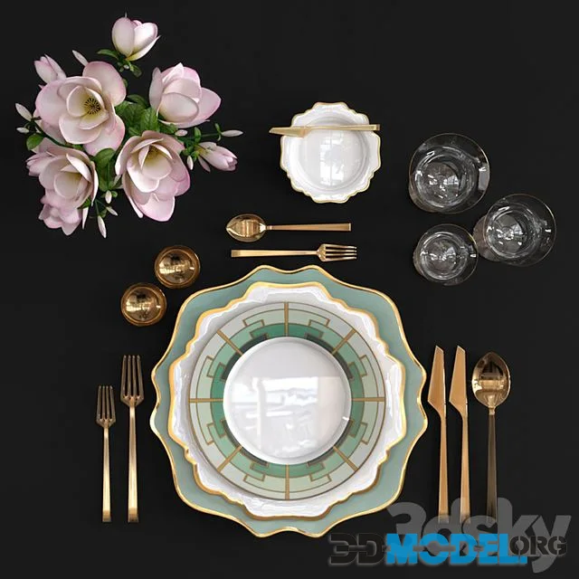 Table setting and flowers
