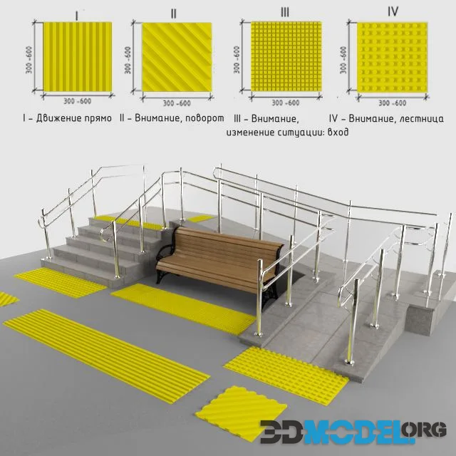Tactile tile and ramp