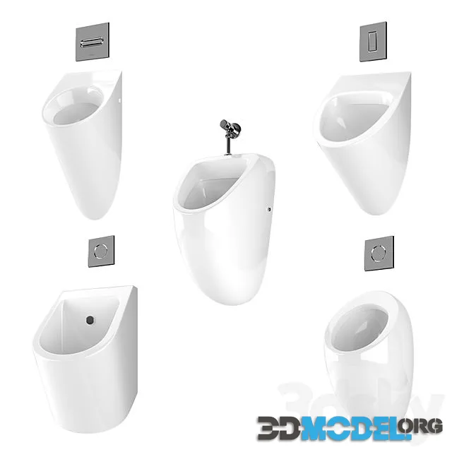 Urinal with Flush Buttons 2 Set