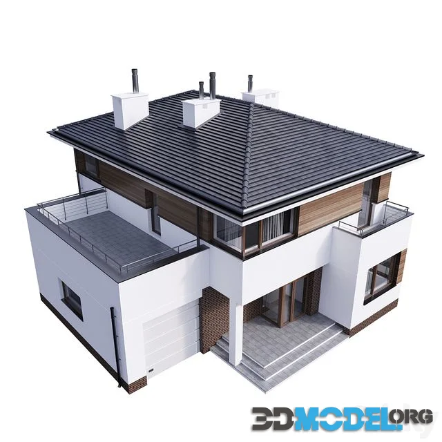 Villa house (wood, stone)
