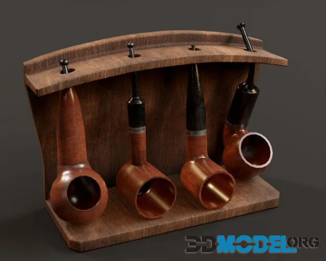 Vintage Smokepipes Low-poly (PBR)