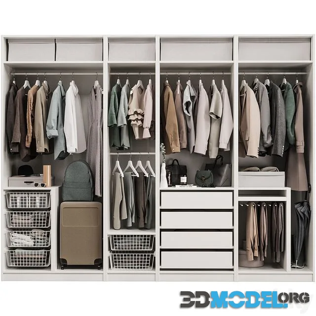 Wardrobe with decor clothes with filling PAX PAX