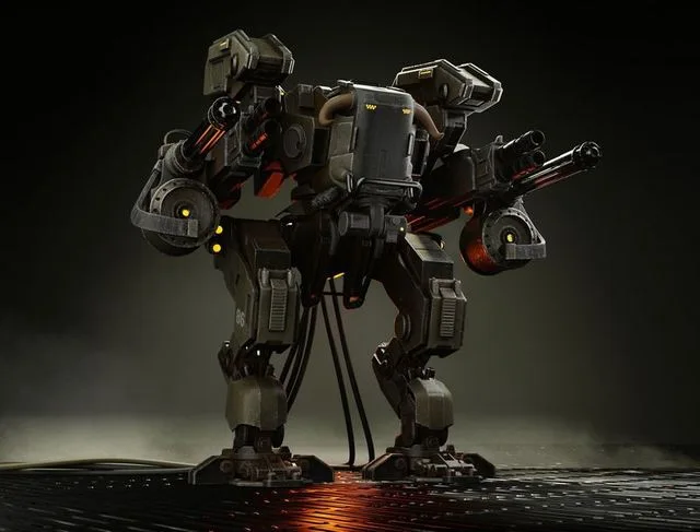 Warrior Mech Low-poly (PBR)