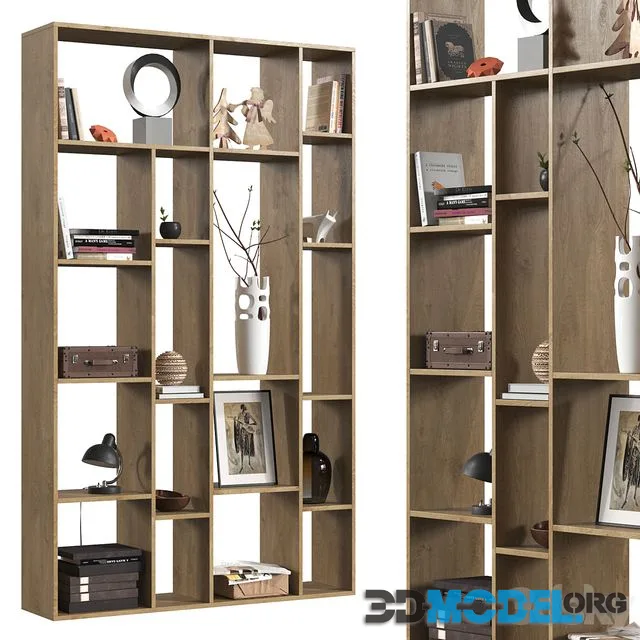 Wooden rack with decorative set