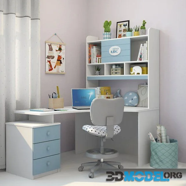 Writing desk and decor for a nursery 3