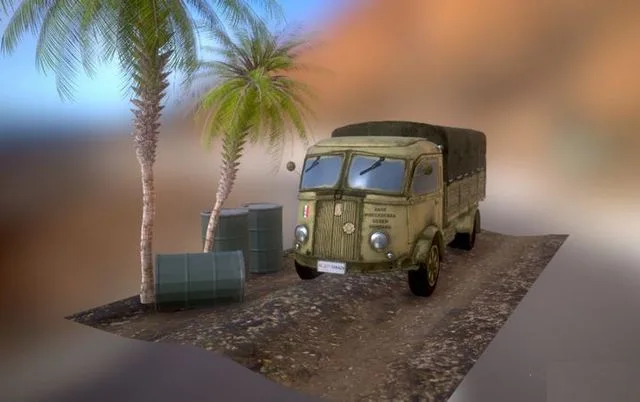 WWII Truck Fiat 626 CN Italian Low-poly (PBR)