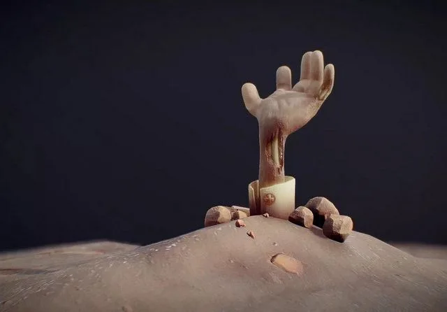 Zombie Hand Low-poly (PBR)