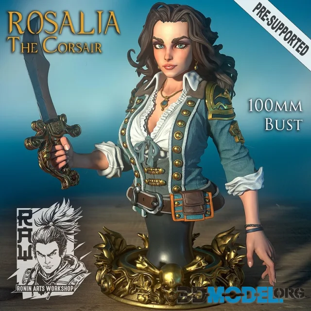 Rosalia The Corsair - Pirate Bust – Printable