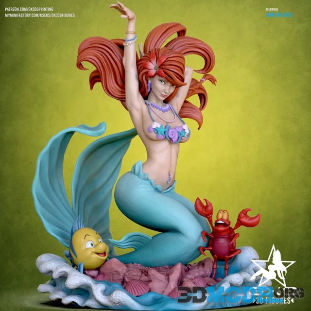 OXO3D - Mermaid Tabletop Miniature Figure – Printable