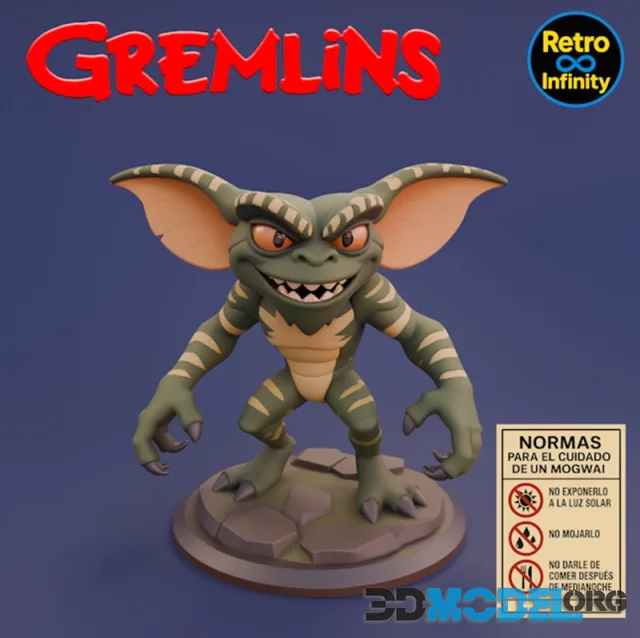 Retro Infinity - Green Gremlin – Printable