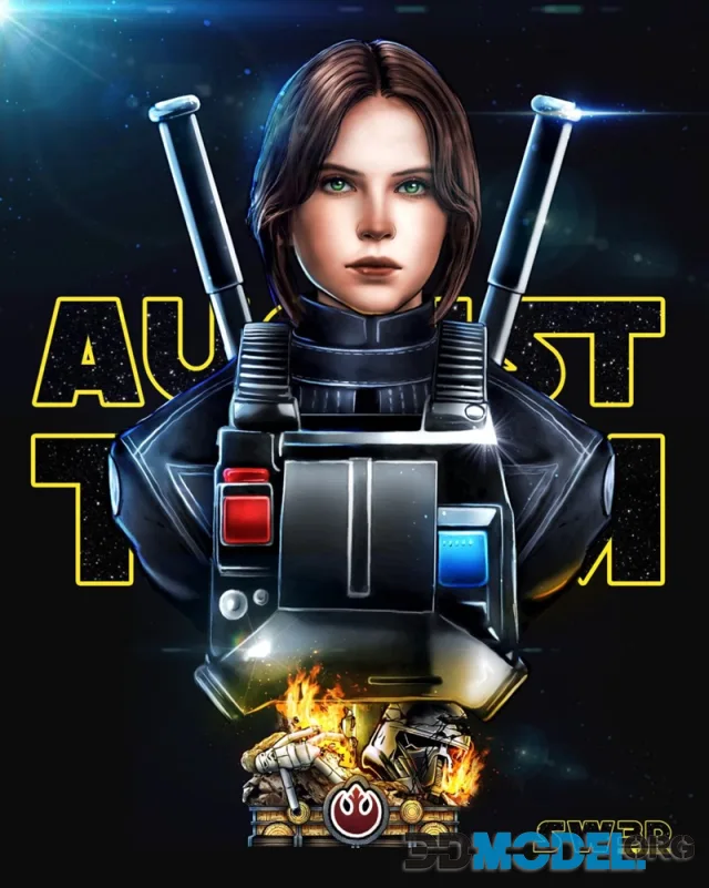 SW3D - Jyn Erso Portrait Bust – Printable
