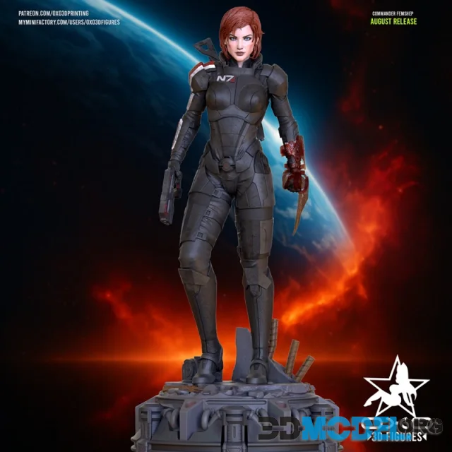 OXO3D - Comandante Shepard Female – Printable
