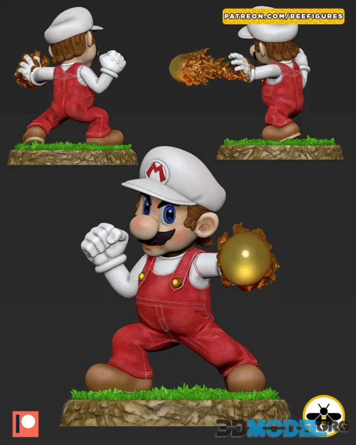 Bee Figures - Super Mario - Fire Mario – Printable