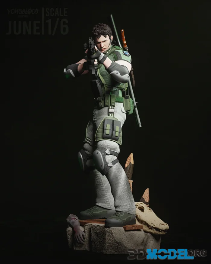 Yongblood Sculpture - Chris Redfield - Resident Evil 5 – Printable