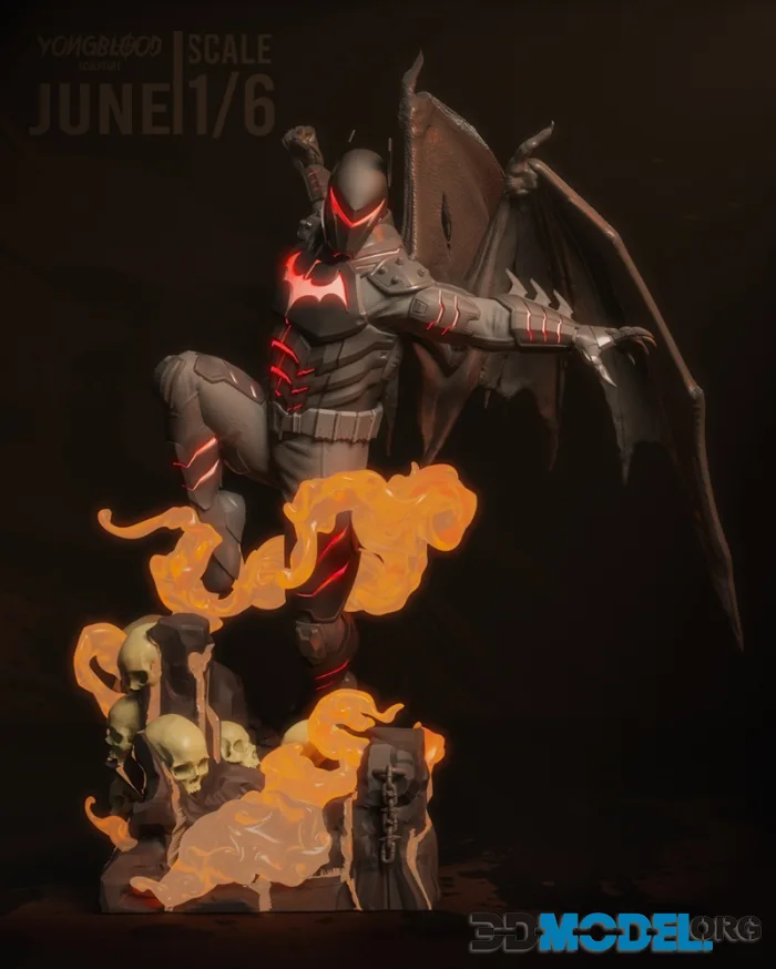 Yongblood Sculpture - Hellbat - DC Comics – Printable