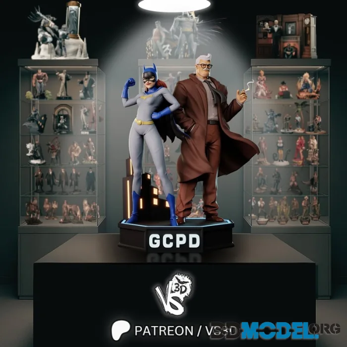 VS3D - Jim Gordon & Barbara (Batgirl) - DC Comics – Printable