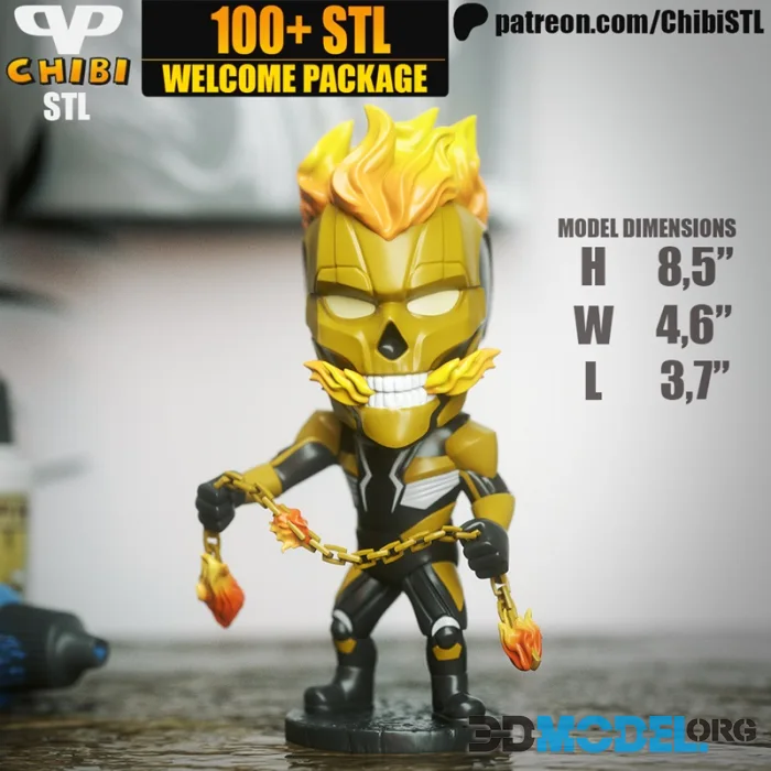 Ghost Rider Midnight Suns Chibi – Printable