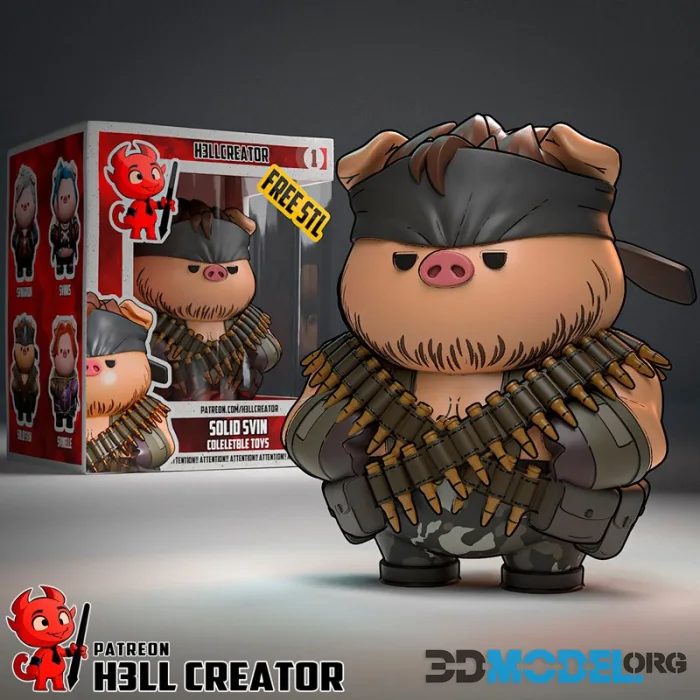 h3LL creator - Solid Svin (Solid Snake) – Printable