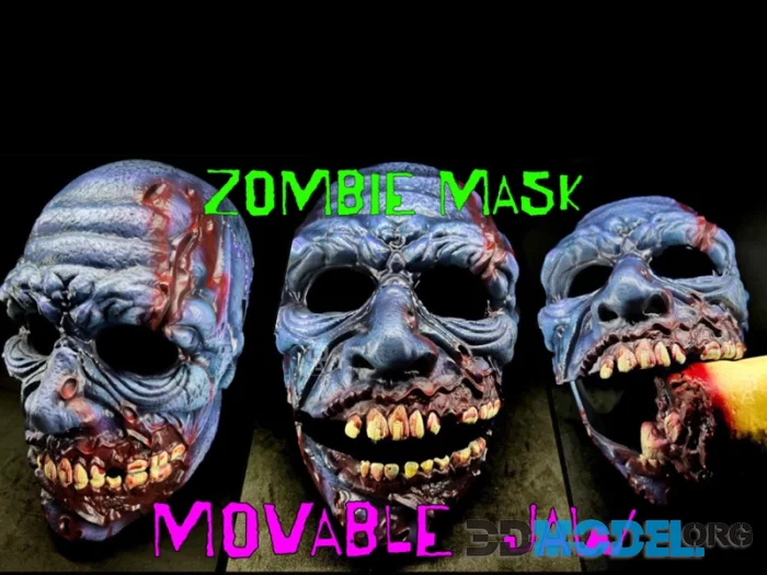 Zombie mask movable jaw – Printable