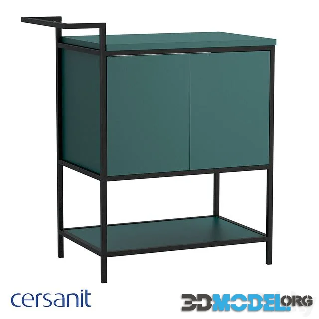 (А63014) Cabinet under the sink floor BOTANIQUE 80 for CREA 50 green