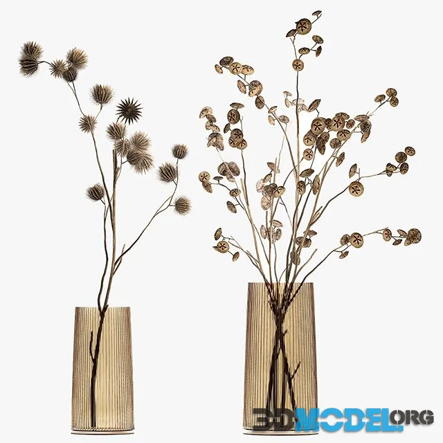 A Set of Two Bouquets of Dried Flowers