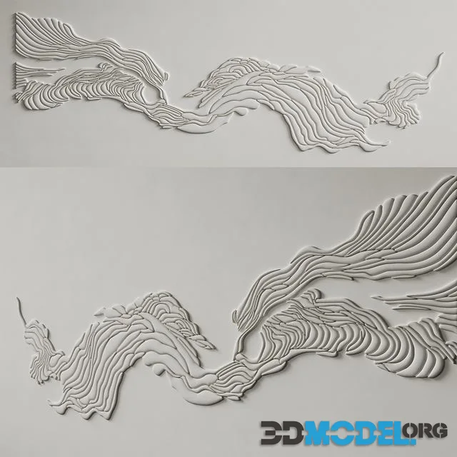 Abstract composition Plaster panel