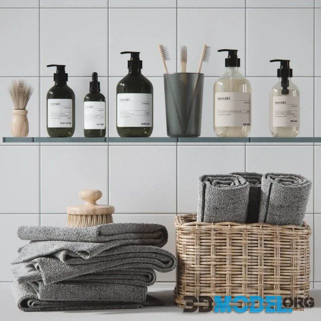 Accessories, decor and cosmetics for bathroom