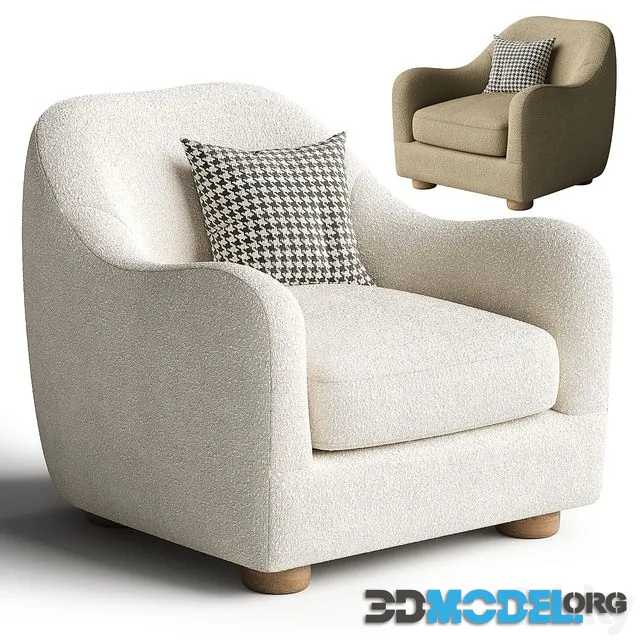 Bacio Cream Boucle Lounge Chair
