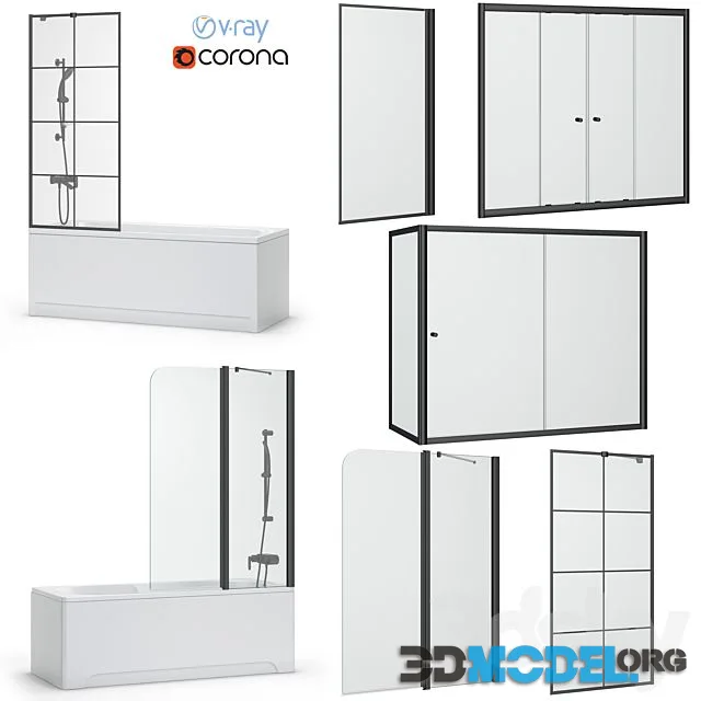 Bath Screens and Bathtubs Radaway and Ravak Set 134