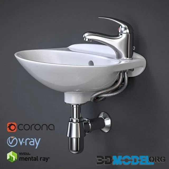 Bathroom sink with faucet