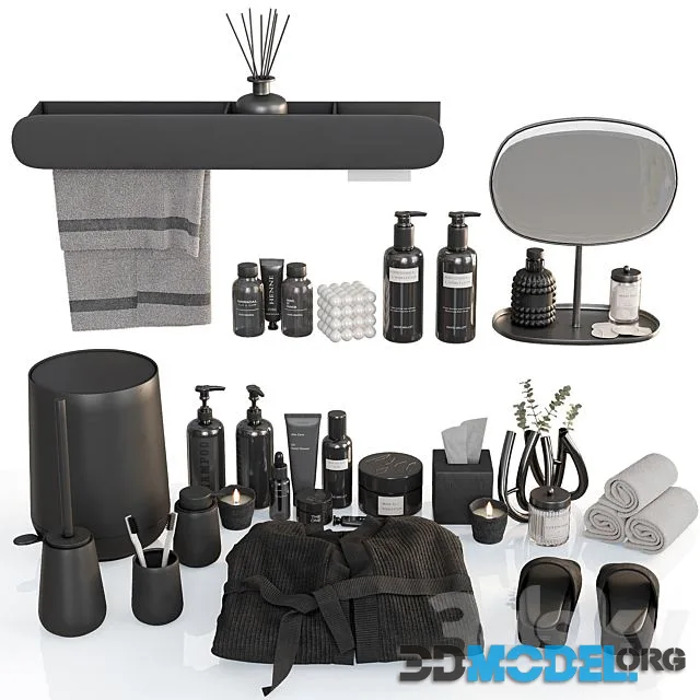 Bathroom Decorative Set Nova One Black