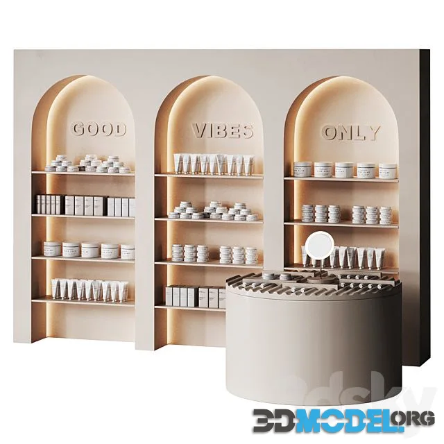 Beauty Salon Cosmetic Set with Arches in Beige