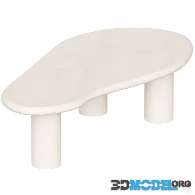 Beige Organic-Shaped Coffee Table